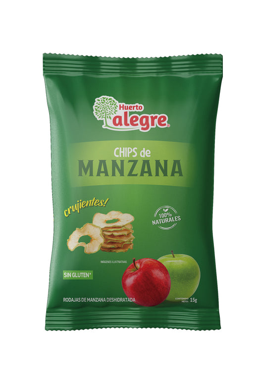 Caja con 36 Bolsas de 15 grs. de Chips de Manzana Sabor Natural